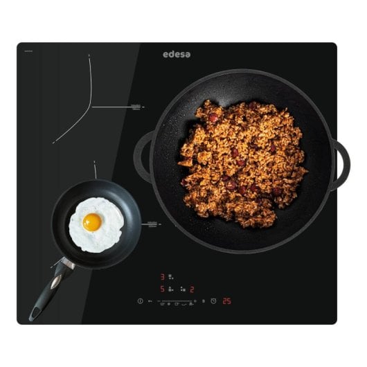 Placa de Indução Edesa EIS-6330 R 3 zonas Vidro Preto Touch Integrado