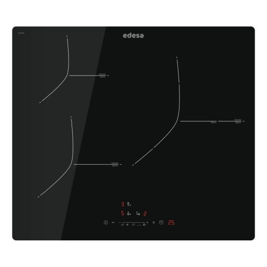 Placa de Indução Edesa EIS-6330 R 3 zonas Vidro Preto Touch Integrado