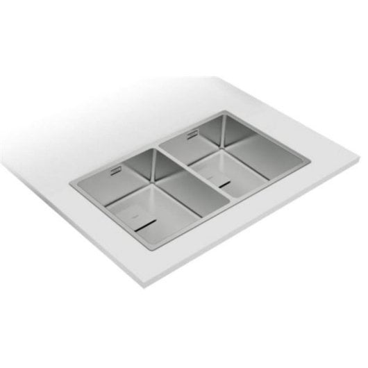 Fregadero Teka Flex Linea RS15 2C 740 acero inoxidable doble cubeta SilentSmart