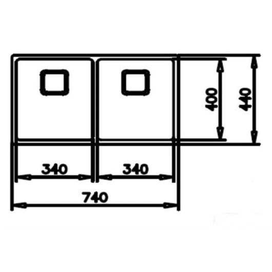 Fregadero Teka Flex Linea RS15 2C 740 inox duplo SilentSmart 740x440mm