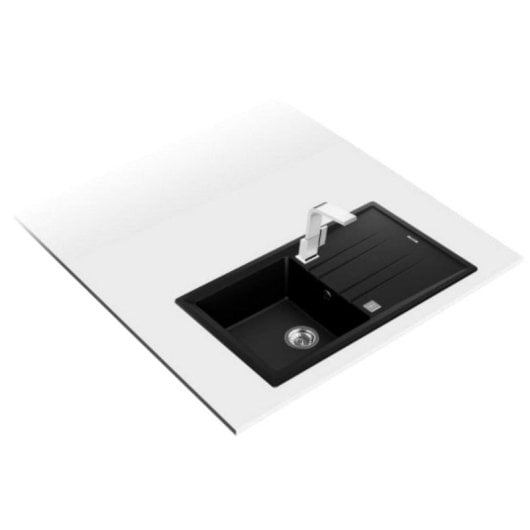 Lavello da incasso rettangolare nero con gocciolatoio Teka Stone 50 B-TG 1C 1E