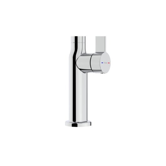 Miscelatore standard monocomando Teka Oval 915 cromato girevole con beccuccio Tipo C, cartuccia ceramica, attacco 3/8"
