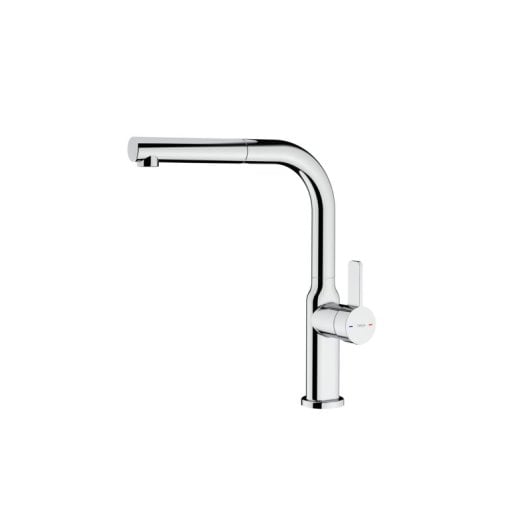 Miscelatore cucina tipo L Pull-out cromo con leva singola, diametro cartuccia 35 mm