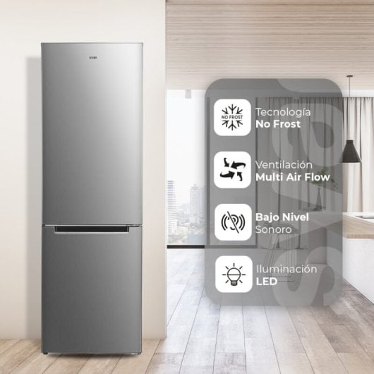 Frigorífico Combi SVAN SC185603ENFX Defrost 185cm 293L E Gris