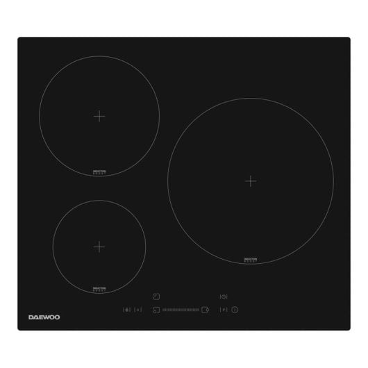 Placa de inducción Daewoo BH6ISF31BNM-ES 3 zonas 59 cm control táctil negra