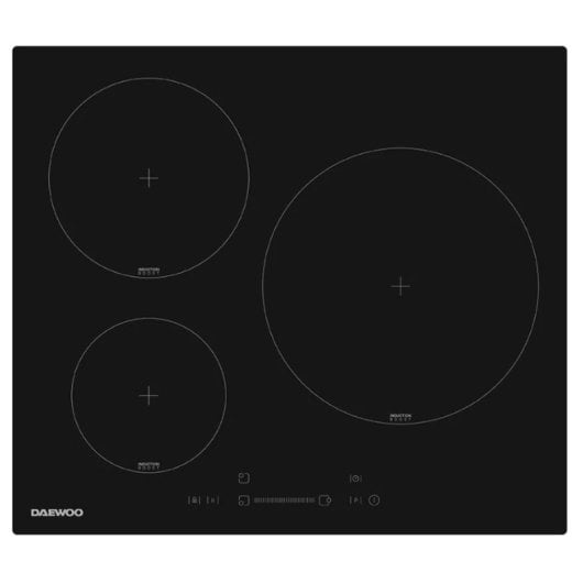 Placa de inducción Daewoo BH6ISF31BNM-ES 3 zonas 59 cm control táctil negra