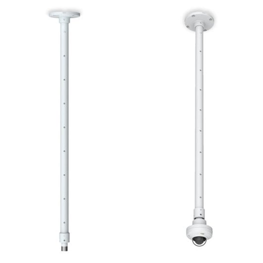 Staffa telescopica da soffitto AXIS T91B53 per telecamere di videosorveglianza, alluminio, bianco, regolabile 1-1,8 m, compatibile AXIS M20/M30/M31, P32/P33/Q35, M10/M11/M50/P13/P14/P32/P33/Q35/M55, portata max 1,6 kg, IEC/EN/UL 62368-1, IK08