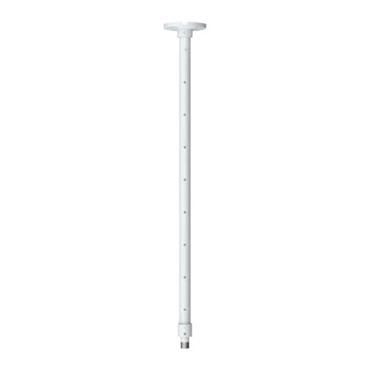 Staffa telescopica da soffitto AXIS T91B53 per telecamere di videosorveglianza, alluminio, bianco, regolabile 1-1,8 m, compatibile AXIS M20/M30/M31, P32/P33/Q35, M10/M11/M50/P13/P14/P32/P33/Q35/M55, portata max 1,6 kg, IEC/EN/UL 62368-1, IK08