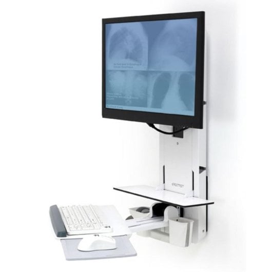 Soporte monitor pared Ergotron 61-080-062 blanco 15 kg VESA 24" gestión cables