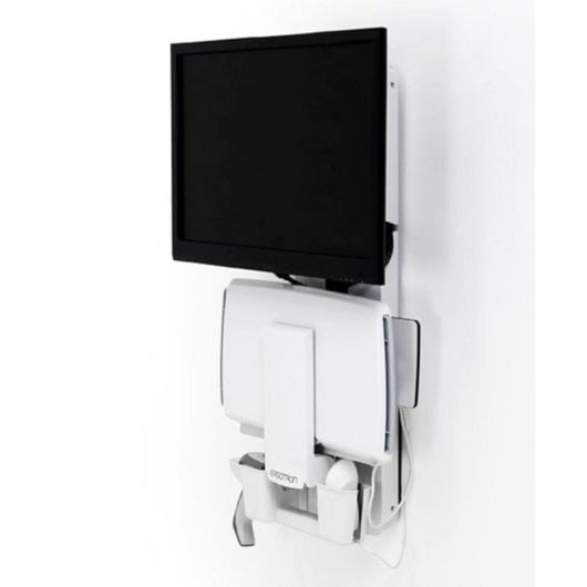 Soporte monitor pared Ergotron 61-080-062 blanco 15 kg VESA 24" gestión cables