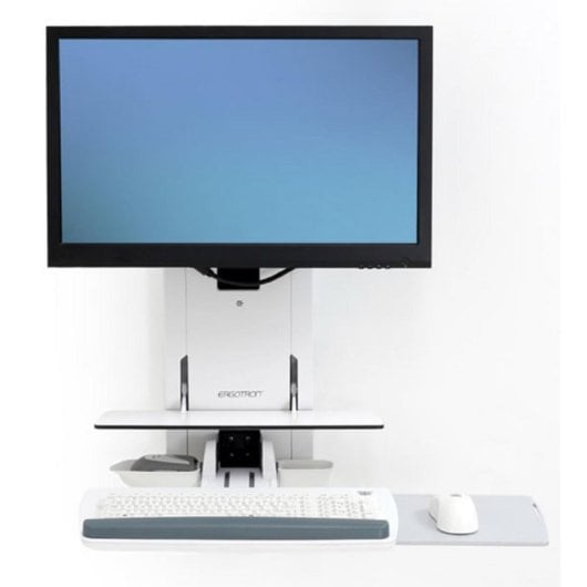 Soporte monitor pared Ergotron 61-080-062 blanco 15 kg VESA 24" gestión cables