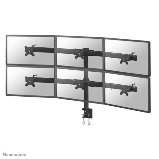 Supporto da scrivania per monitor Neomounts FPMA-D700D6, 6 monitor 19-27", regolazione in altezza, nero