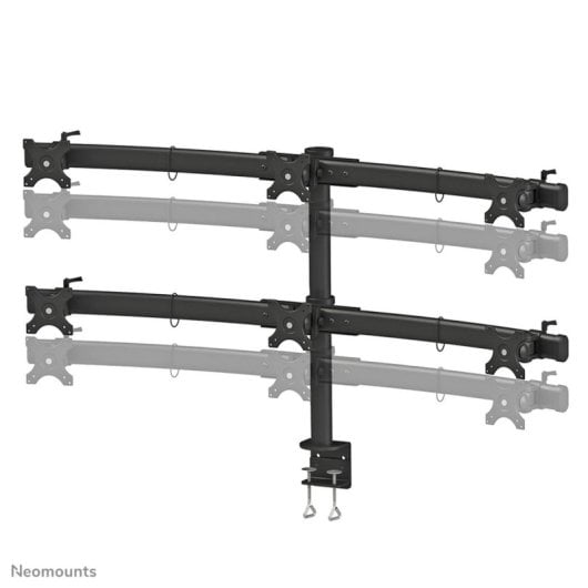 Supporto da scrivania per monitor Neomounts FPMA-D700D6, 6 monitor 19-27", regolazione in altezza, nero