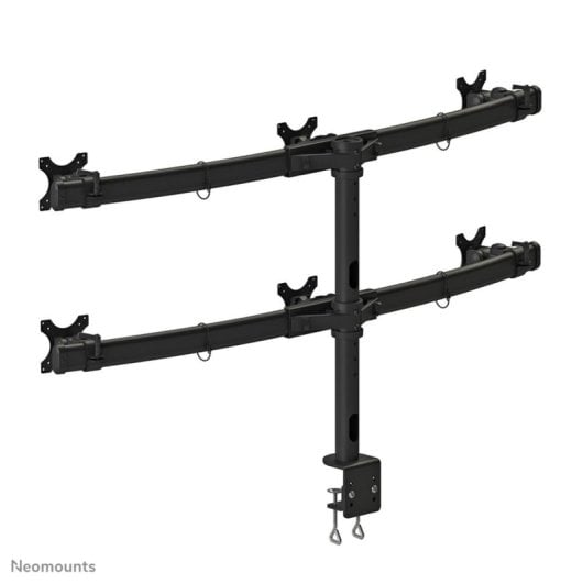 Supporto da scrivania per monitor Neomounts FPMA-D700D6, 6 monitor 19-27", regolazione in altezza, nero