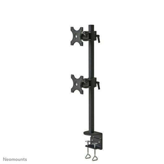 Supporto da scrivania Neomounts FPMA-D700DV per doppio monitor, 10-27"/6 kg, regolazione in altezza, VESA 75x75-100x100, nero