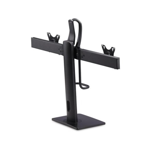 Ergonomischer Schreibtisch-Doppelmonitorhalter bis 27 Zoll, höhenverstellbar, VESA 75x75/100x100, schwarz
