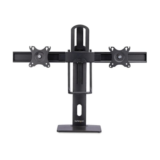 Ergonomischer Schreibtisch-Doppelmonitorhalter bis 27 Zoll, höhenverstellbar, VESA 75x75/100x100, schwarz