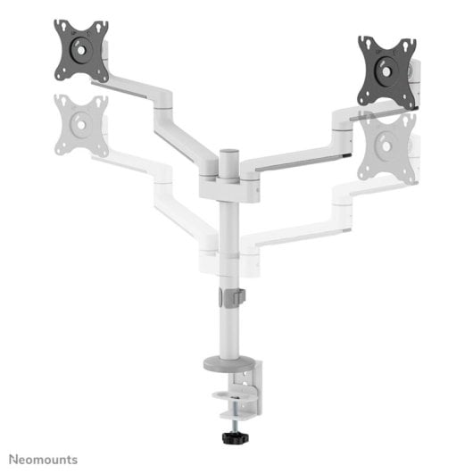Supporto da scrivania Neomounts DS60-425WH2 per 2 monitor 17-27", bianco, regolabile, con gestione cavi
