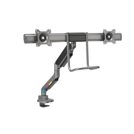 Genérica Doppel Monitor Tischhalterung SmartFit, 32", 18 kg, Höhenverstellung, Grau