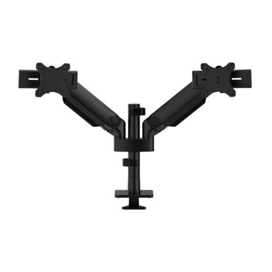 Supporto da scrivania Neomounts DS65S-950BL2 per doppio monitor 24-34" con molla a gas, Topfix, regolazione multipla, blocco a 180°, morsetto/vite, nero