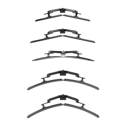 Supporto da scrivania Neomounts DS65S-950BL2 per doppio monitor 24-34" con molla a gas, Topfix, regolazione multipla, blocco a 180°, morsetto/vite, nero