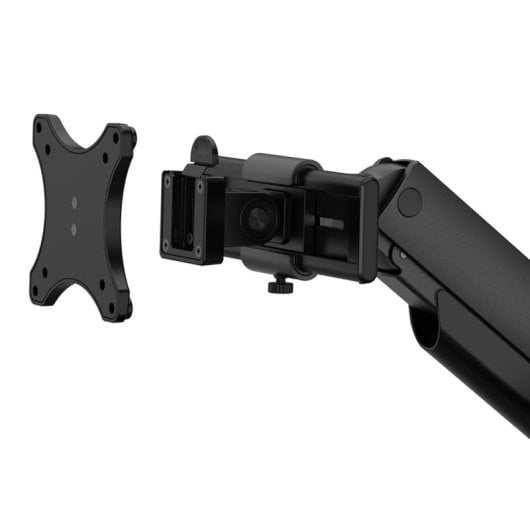 Supporto da scrivania Neomounts DS65S-950BL2 per doppio monitor 24-34" con molla a gas, Topfix, regolazione multipla, blocco a 180°, morsetto/vite, nero