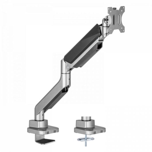 Support d'écran V7 DM1HDS 15 kg jusqu'à 49 pouces avec ressort à gaz, hauteur réglable, noir et argent