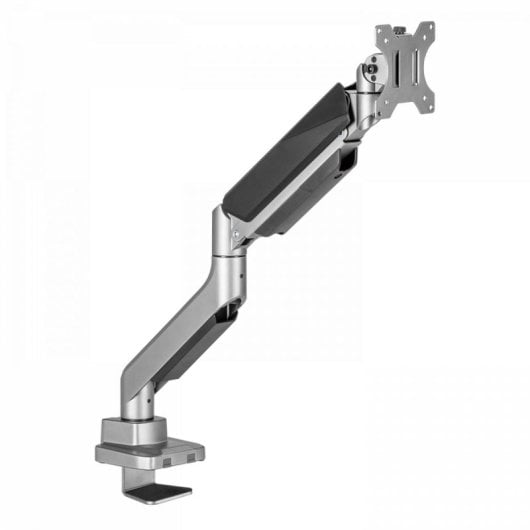 Support d'écran V7 DM1HDS 15 kg jusqu'à 49 pouces avec ressort à gaz, hauteur réglable, noir et argent