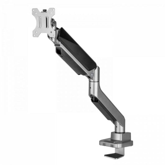 Support d'écran V7 DM1HDS 15 kg jusqu'à 49 pouces avec ressort à gaz, hauteur réglable, noir et argent