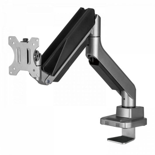 Support d'écran V7 DM1HDS 15 kg jusqu'à 49 pouces avec ressort à gaz, hauteur réglable, noir et argent