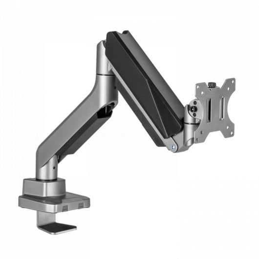 Support d'écran V7 DM1HDS 15 kg jusqu'à 49 pouces avec ressort à gaz, hauteur réglable, noir et argent