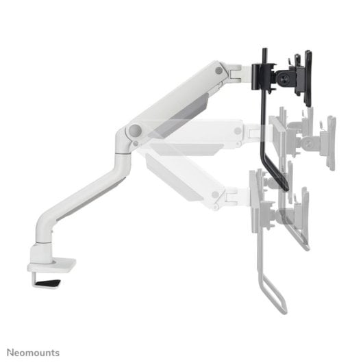 Supporto da scrivania Neomounts DS75S-950WH2, 2 monitor 17-32", molla a gas, regolazione completa, Topfix, bianco