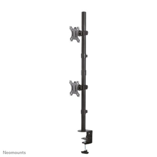Supporto da scrivania per doppio monitor 10-32" con regolazione in altezza, inclinazione 0-90°, montaggio clamp/grommet, nero