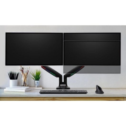 Doppelmonitorarm SmartFit® höhenverstellbar, Schwarz, Tischklemme, 9 kg, 13-34"