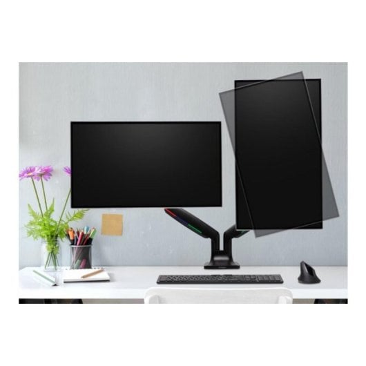 Doppelmonitorarm SmartFit® höhenverstellbar, Schwarz, Tischklemme, 9 kg, 13-34"