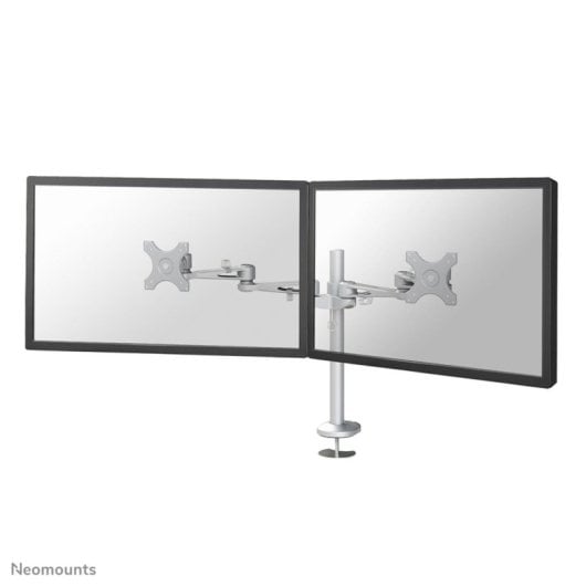 Monitorarm Neomounts FPMA-D935DG Doppel, manuelle Höheneinstellung, Grommet-Montage, Silber