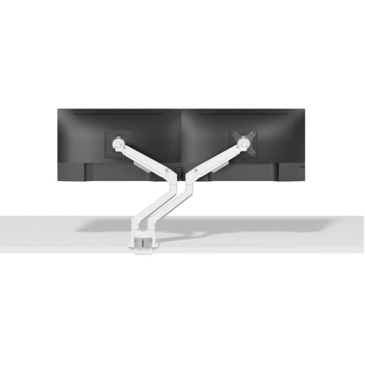 Supporto da scrivania Neomounts DS70-250WH2 per doppio monitor 17-32", molla a gas, Topfix, bianco