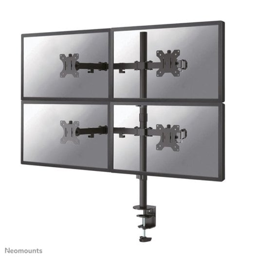 Supporto da scrivania Neomounts FPMA-D550D4BLACK per 4 monitor 13-32" inclinazione, rotazione, regolazione in altezza e profondità, nero