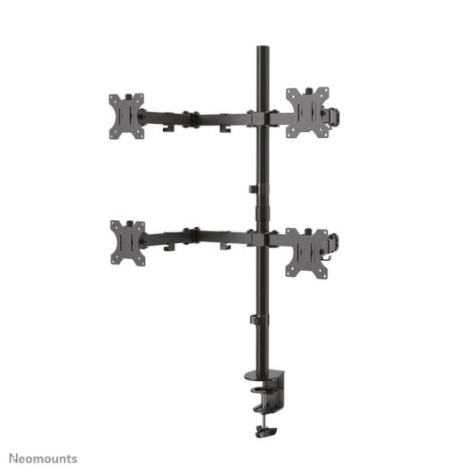 Supporto da scrivania Neomounts FPMA-D550D4BLACK per 4 monitor 13-32" inclinazione, rotazione, regolazione in altezza e profondità, nero