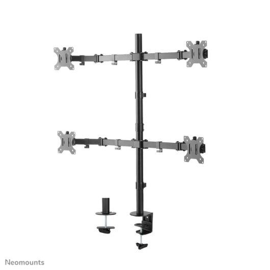 Supporto da scrivania Neomounts FPMA-D550D4BLACK per 4 monitor 13-32" inclinazione, rotazione, regolazione in altezza e profondità, nero