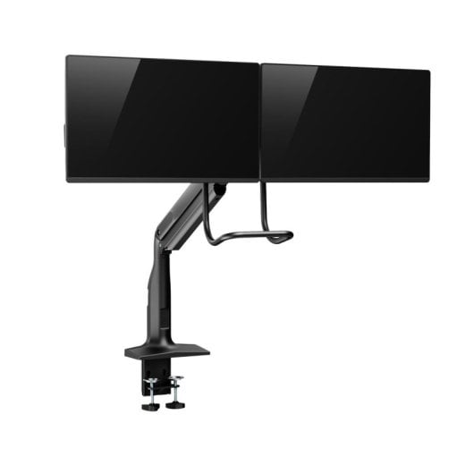 Soporte monitor V7 DML24DS-GAS Dual resorte de gas ajuste altura resistente 27" negro