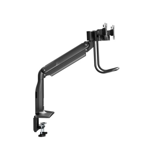Soporte monitor V7 DML24DS-GAS Dual resorte de gas ajuste altura resistente 27" negro