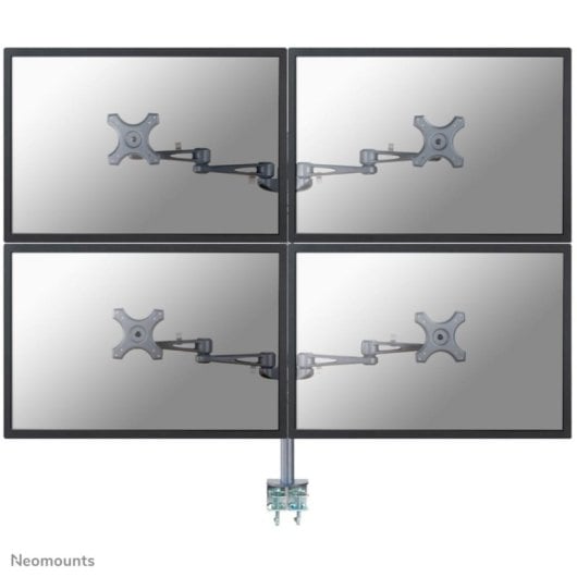 Supporto monitor Neomounts FPMA-D935D4 da scrivania, 4 schermi 10-27", argento