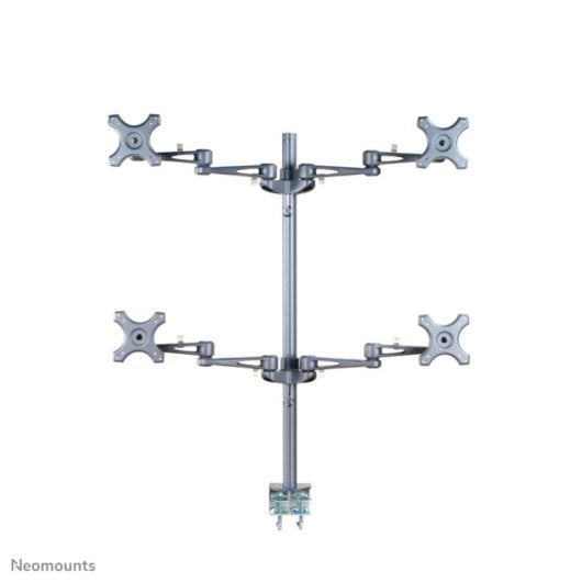 Supporto monitor Neomounts FPMA-D935D4 da scrivania, 4 schermi 10-27", argento