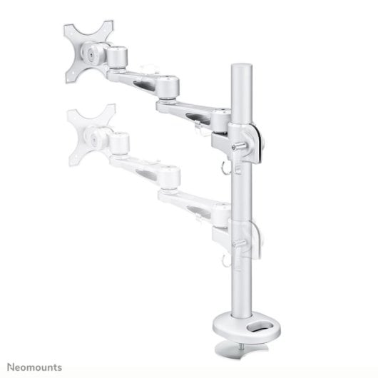 Supporto da scrivania per monitor Neomounts FPMA-D935G, regolazione manuale altezza, argento, VESA 75x75/100x100, 10-30 pollici, 10 kg