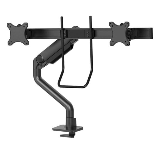 Supporto da scrivania Neomounts DS75S-950BL2 doppio braccio per monitor 17-32" con molla a gas, Topfix e fermo a 180° - Nero