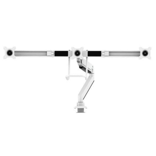 Supporto da scrivania per 3 monitor regolabile in altezza con molla a gas, bianco, montaggio clamp/bolt-through, compatibilità VESA 75x75/100x100, Neomounts NM-D775DX3WHITE