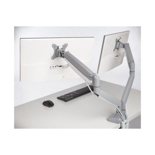 Ergonomischer Monitorarm SmartFit® für zwei Monitore, höhenverstellbar, 13-32 Zoll, 9 kg, silber