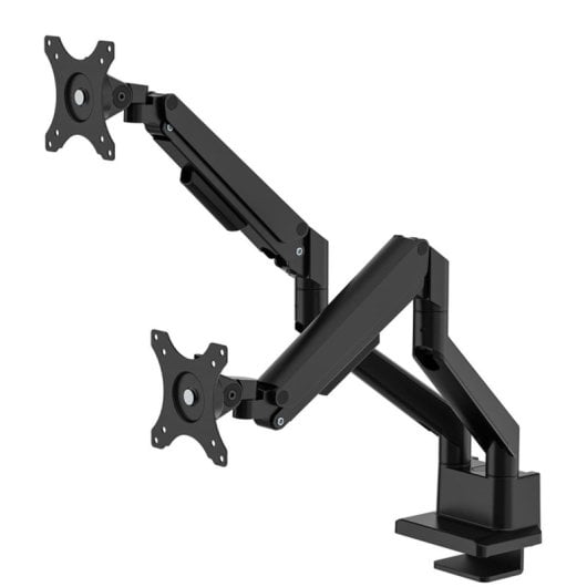 Supporto da scrivania Neomounts DS70-250BL2 braccio doppio a molla a gas per monitor 17-32'' nero regolazione completa Topfix/Clamp
