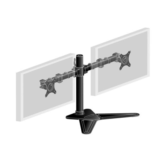Soporte de monitor iiyama DS1002D-B1 para 2 pantallas de 10 a 30 pulgadas, ajuste de altura, negro
